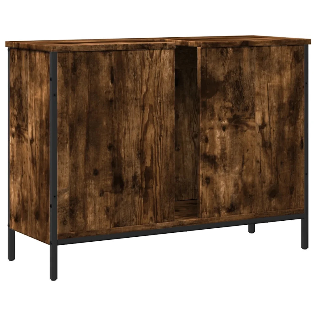 Mobile Lavabo | Armadio Lavabo Bagno Rovere Fumo 80x30x60 cm Legno Multistrato