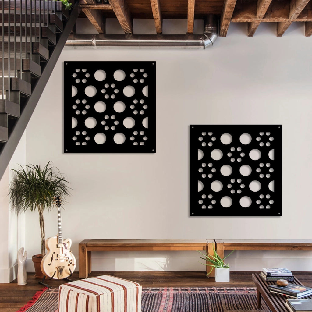 POINTS - Pannello in PVC traforato - Parasole Misura: 48x48 cm, Colore: nero