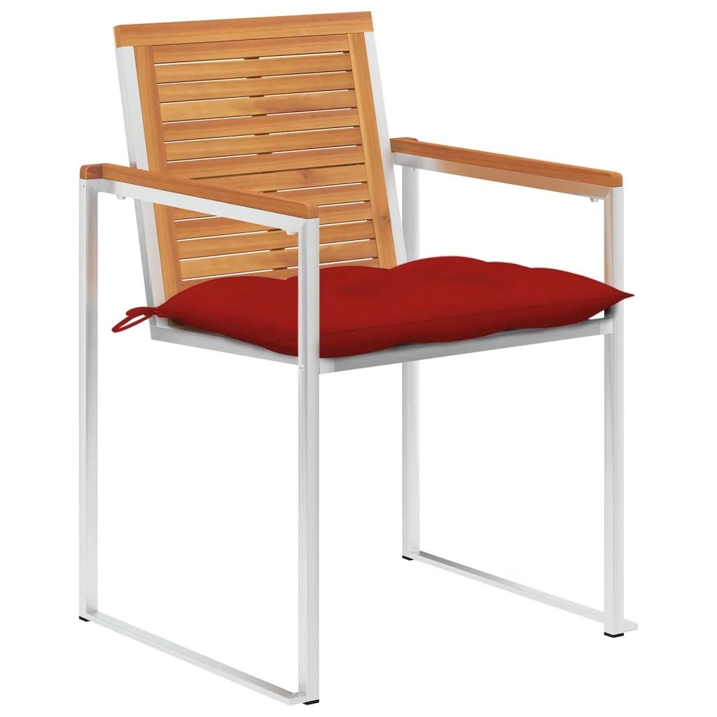 Sedie da Giardino con Cuscini 4 pz in Legno Massello di Acacia cod mxl 72254