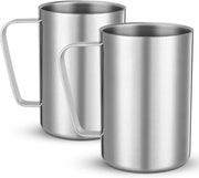 Tazza in acciaio inossidabile a doppia parete con isolamento a vuoto - 2 pezzi - 479 g/500ml - adatta a caffè, latte, succo, tè