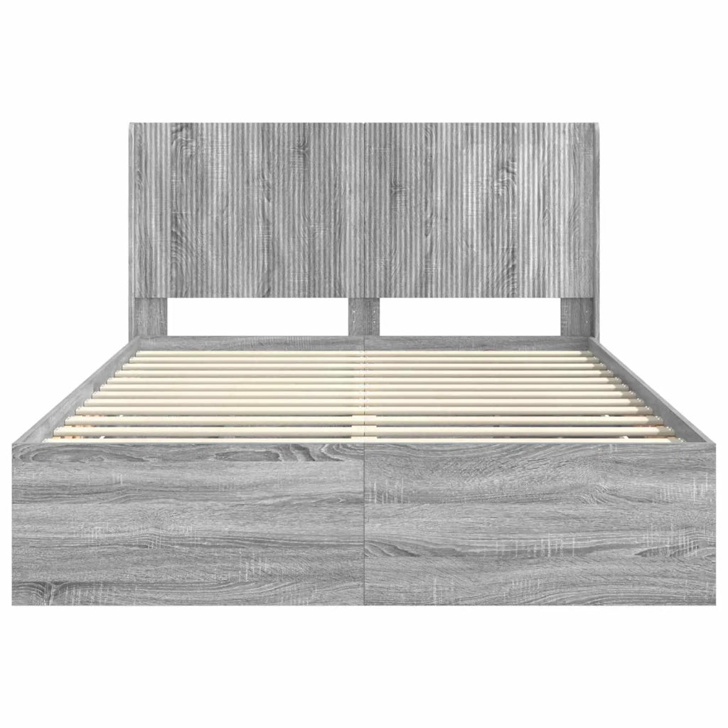 Struttura del letto con stoccaggio e testata Grigio Sonoma 3413970