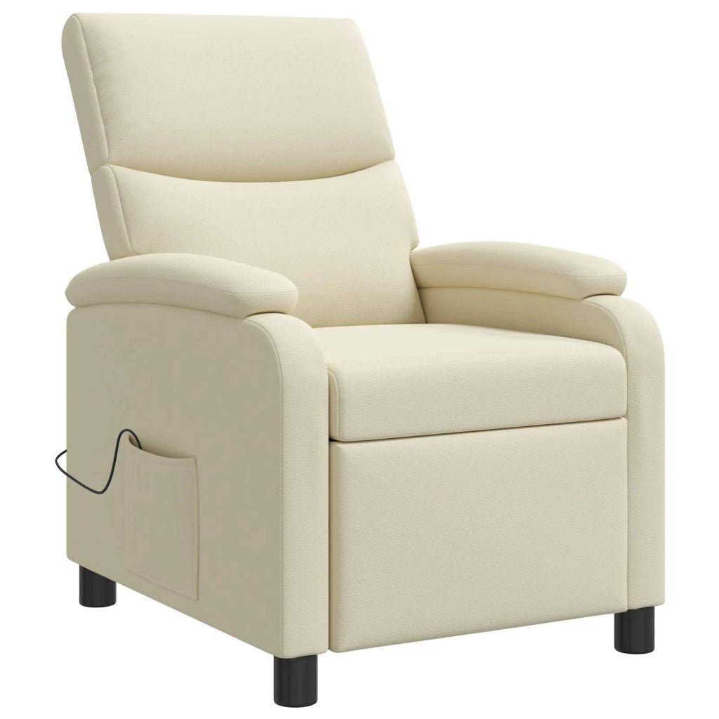 Divano Sedia-Poltrona Massaggiante Crema Similpelle 952769