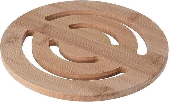 Sostegni di bambù - per cucina e tavolo da pranzo - set da 4 - diametro 20 cm - materiale organico