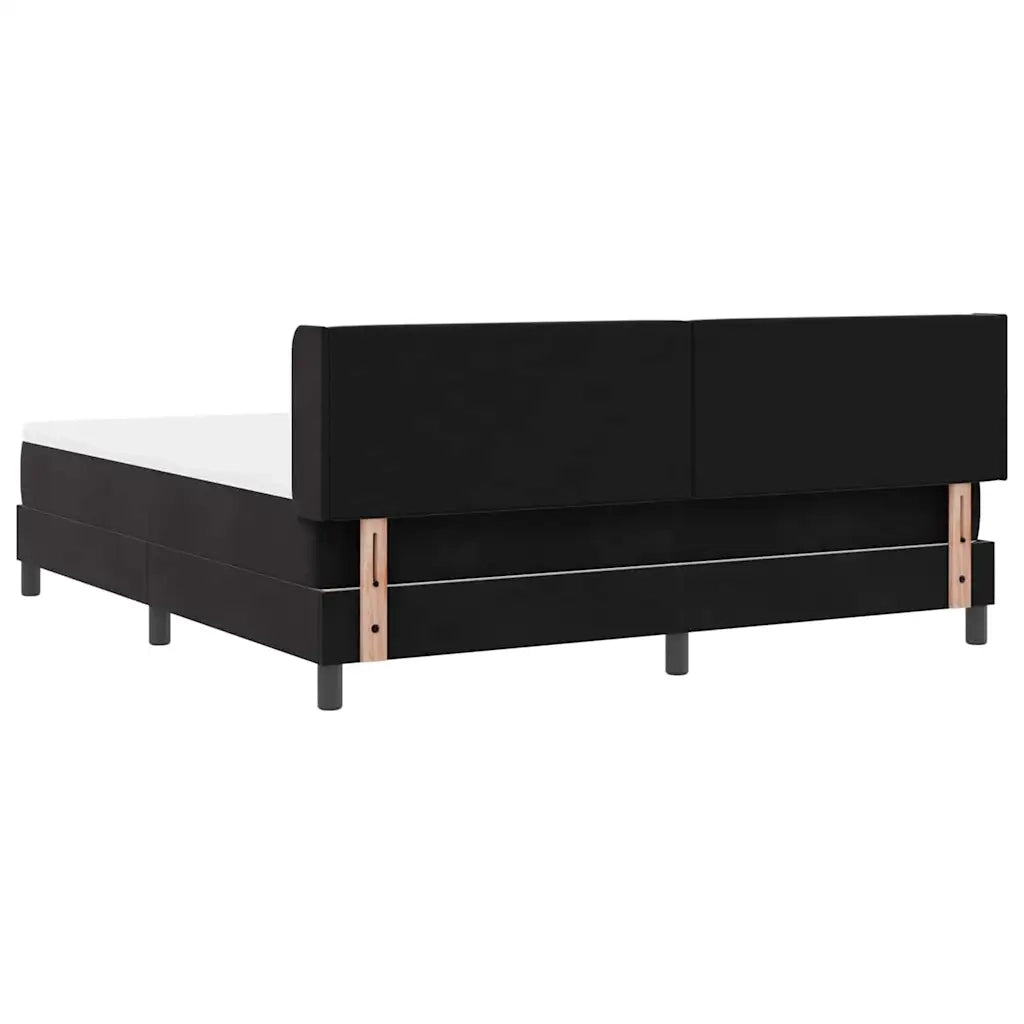 Letto a molle con testiera Nero 200 x 180 cm Velluto 3341428
