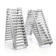 Set 2 rampe di carico pieghevoli in 3 parti max. 800kg 195,5x23cm, acciaio antiscivolo per moto