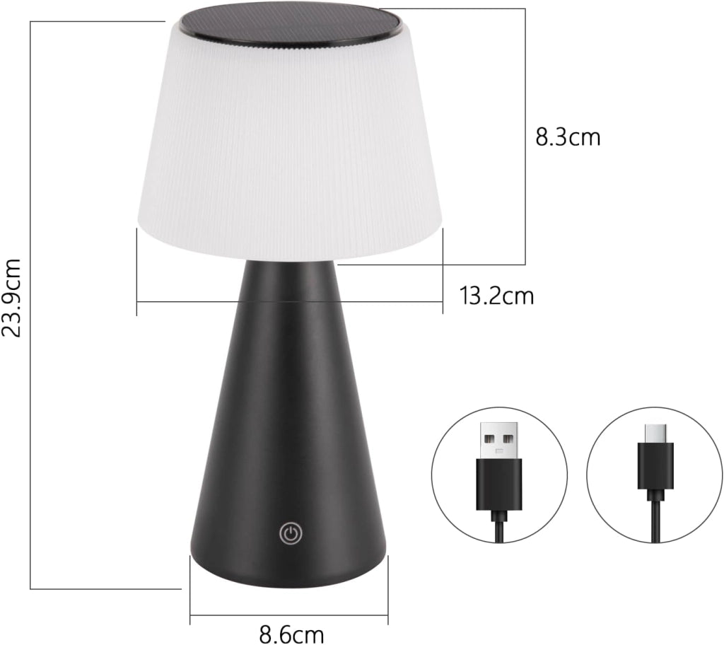 ZMH Lampada da tavolo LED wireless solare batteria moderna dimmerabile per soggiorno giardino comodino