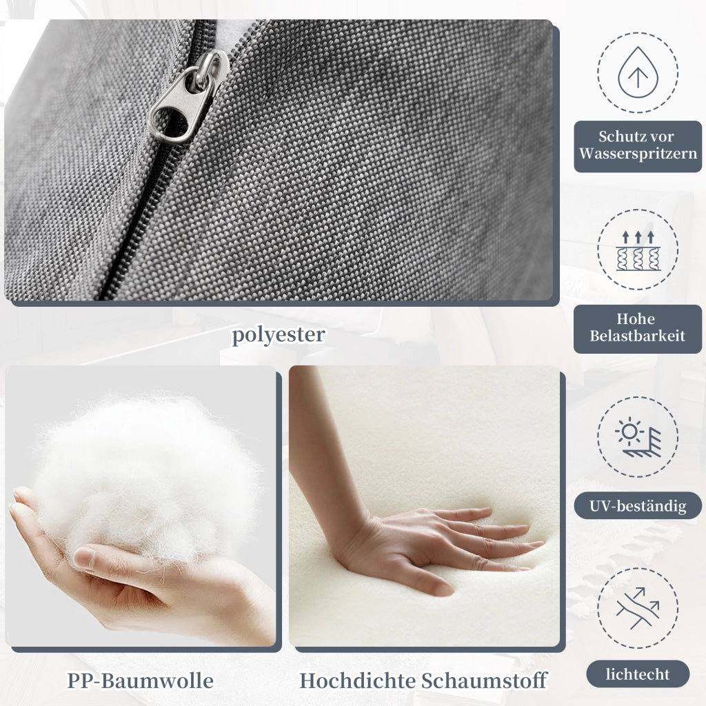 Set da Giardino 8 Posti Angolare ¨C MINIMAL ¨C Polyrattan Grigio, Tavolo in Vetro