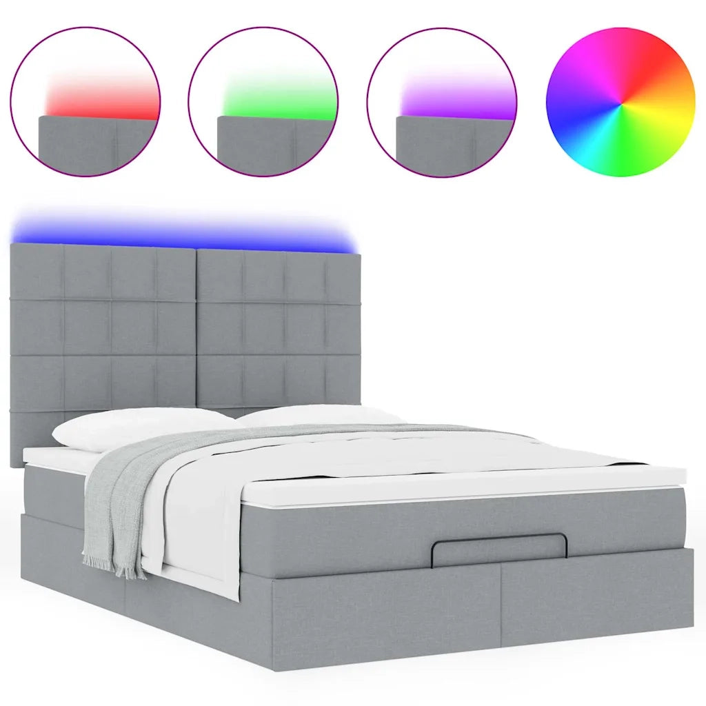 Struttura Letto Pouf con Materasso 140x200 cm in Tessuto