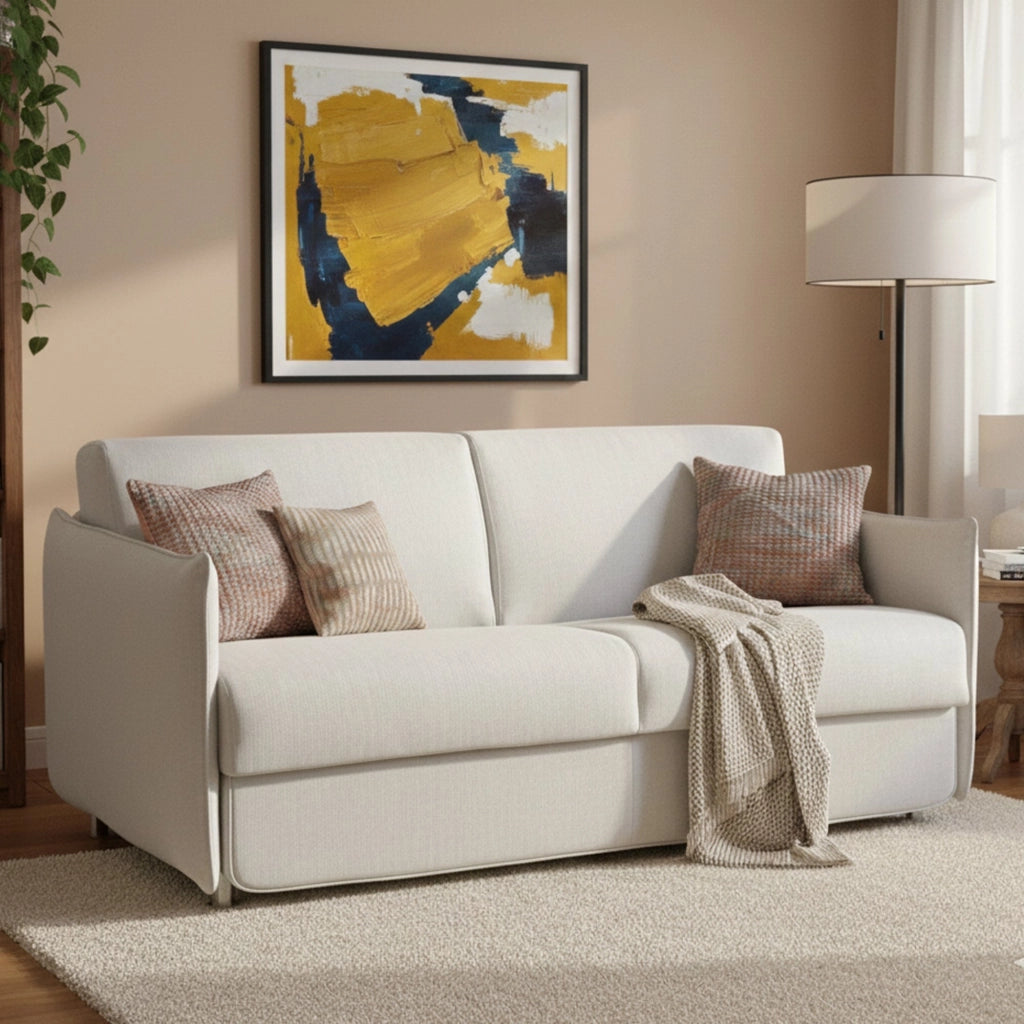 Trovo, Divano Letto 2 Posti Sfoderabile Made in Italy, 180x95 cm Grigio Chiaro