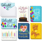 Set di cartoline di compleanno da 48 - Cartoline augurali con busta - Cartoline religiose - Cartoline vuote - Versetti della Bibbia - 4 x 6 pollici
