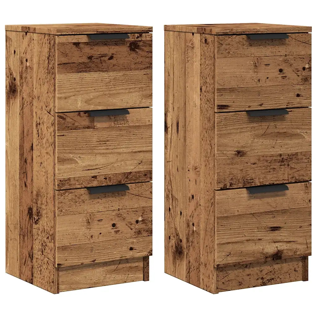 Credenze 2 pz Legno Antico 30x30x70 cm in Legno Multistrato