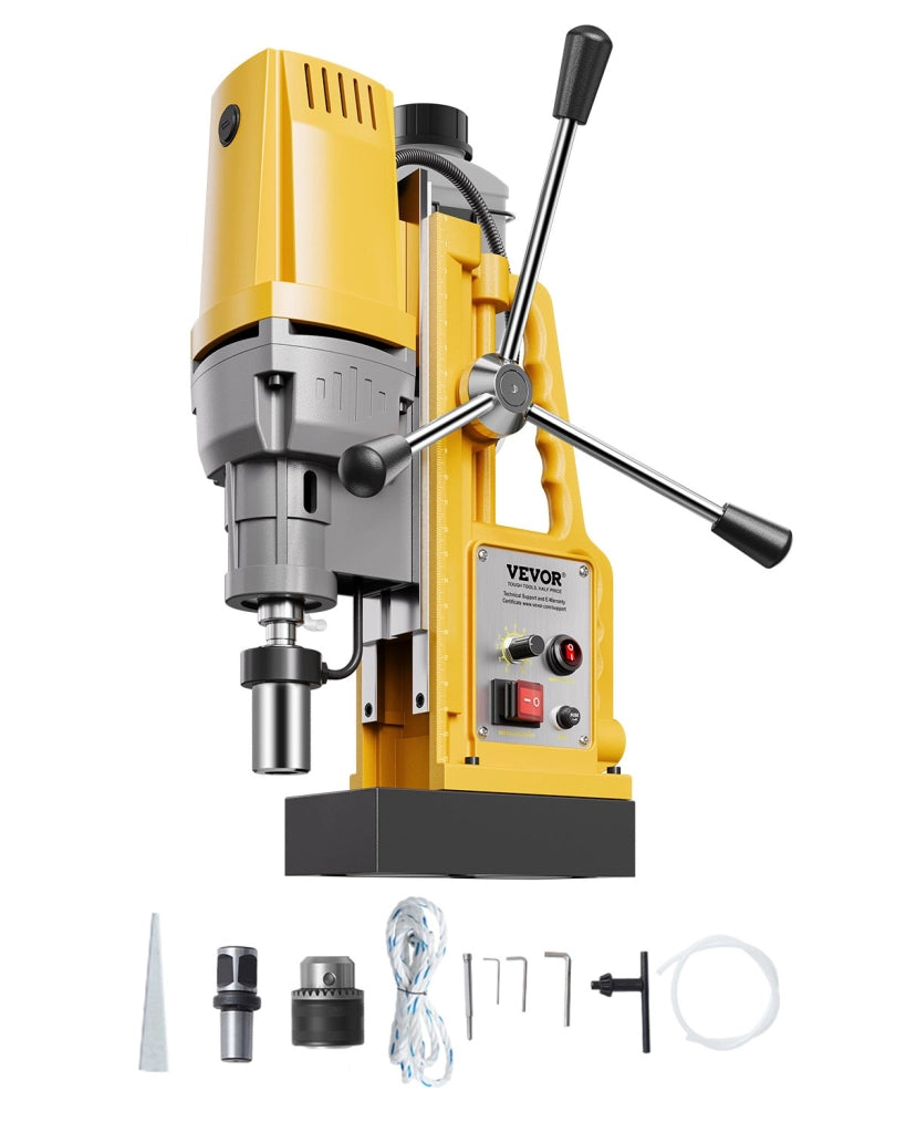 Trapano Magnetico 50HA 1400W 13000N per Metallo, Carotatrice a Colonna Φ50mm 0-750 Giri/min, Elettroutensile Robusto per Officina e Fai da Te