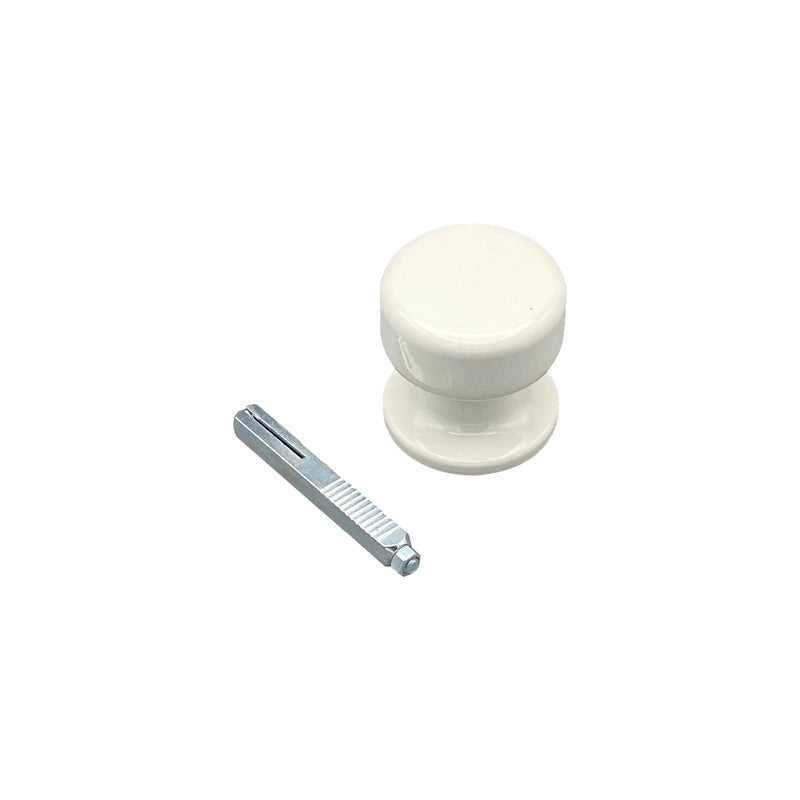 Maniglia su rosetta tonda SAGUATTI  851/50KQ in alluminio bianco lucido