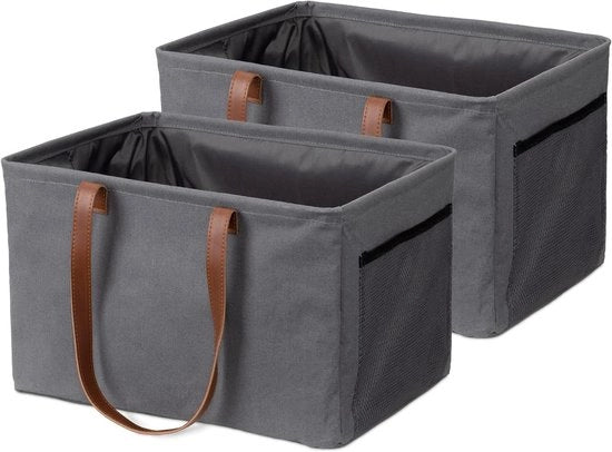 Asciugamano pieghevole 37 L - Asciugamano pieghevole compattibile per viaggi - Ideale per viaggi, campeggio e vacanze - Grigio scuro - Set da 2
