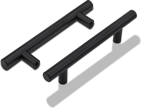 Set di maniglie per mobili - Maniglie per cucina - Maniglie per armadi - Rinnova i tuoi armadi - Acciaio inossidabile - 128 mm - Nero