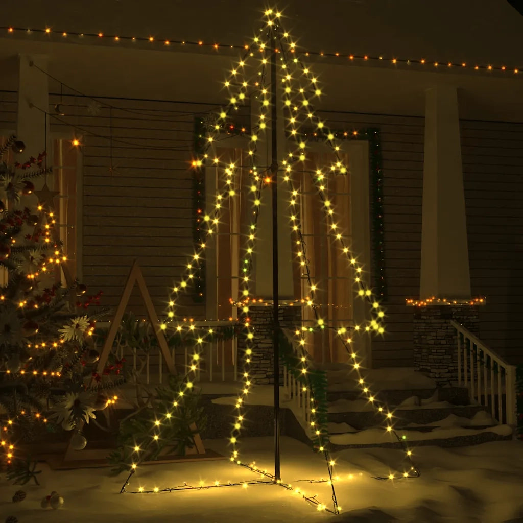 Albero di Natale a Cono-Luci decorative natalizie 240 LED per Interni Esterni 118x180 cm 354260