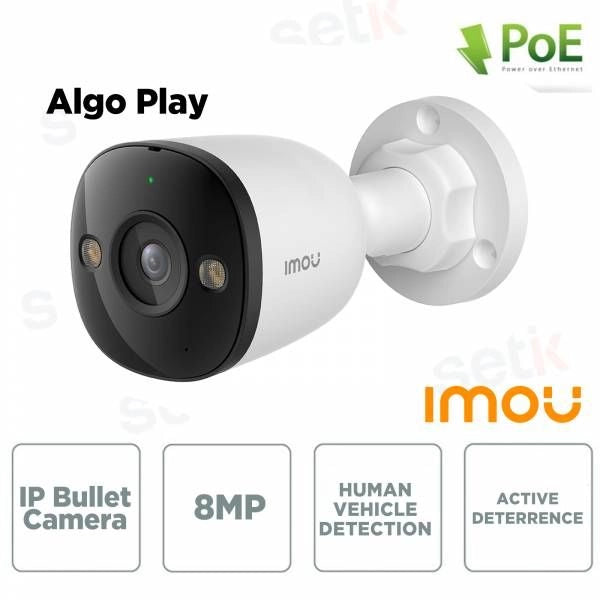Camera poe algo 4k 8mp esterno 3.6mm/ir30/ip67/sd/110db/mic - IPC-PS3EP-8Q0
