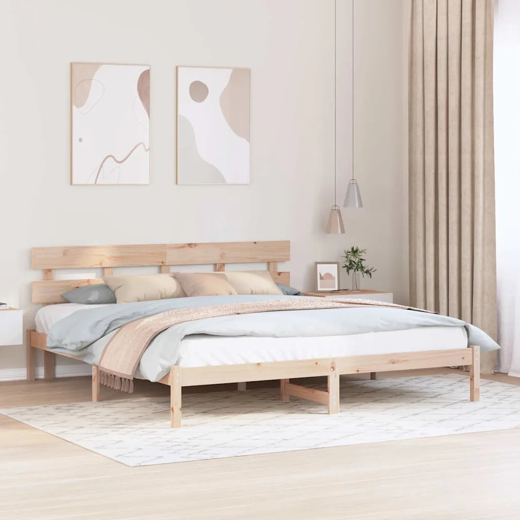 Struttura del letto Marrone 180 x 200 cm Legno massello di pino 872152