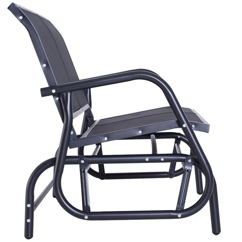 PANCHINA A DONDOLO BIPOSTO IN METALLO 123 X 70 X 87 CM NERA