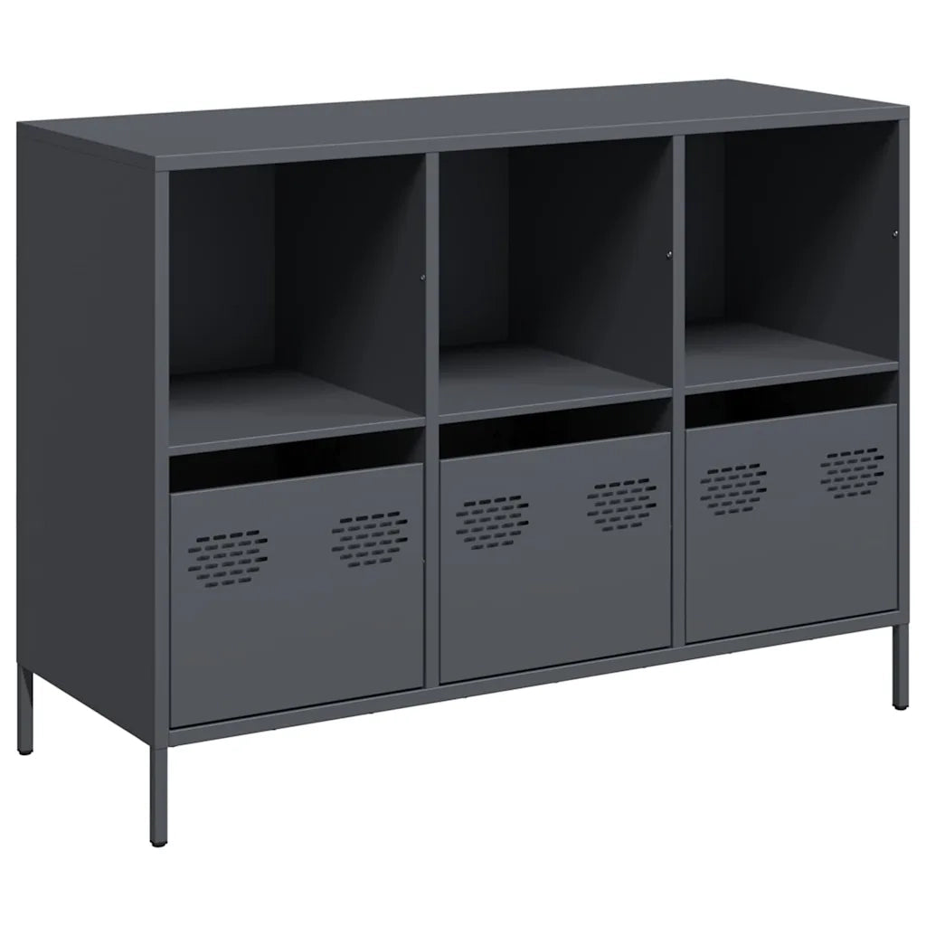 Credenza Antracite 101,5x39x73,5cm in Acciaio Laminato a Freddo 851366