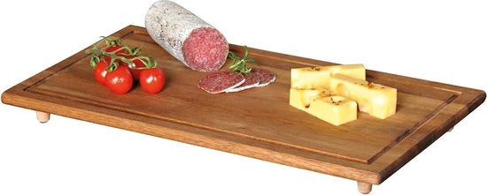Tavolo di taglio e piatto di servizio in acacia 50x28x4 cm - adatto per piastrelle per forno a gas