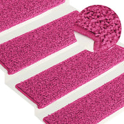 Tappetini per scale 30 pz 65x21x4 cm Rosa Bordo rettangolare