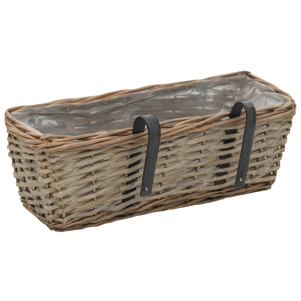 Set di 2 fioriere da balcone in vimini con rivestimento in PE 40 cm 02_0000821