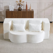 Futon pieghevole modulare in schiuma e molle; bianco