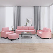 Set di Divani 4 pz con Cuscini rosa in Velluto 3201489