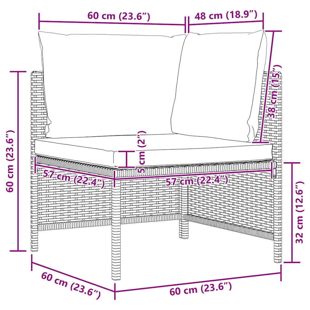 Salotto da Giardino-Set Divani da Giardino4 pz con Cuscini in Polyrattan Nero 519733
