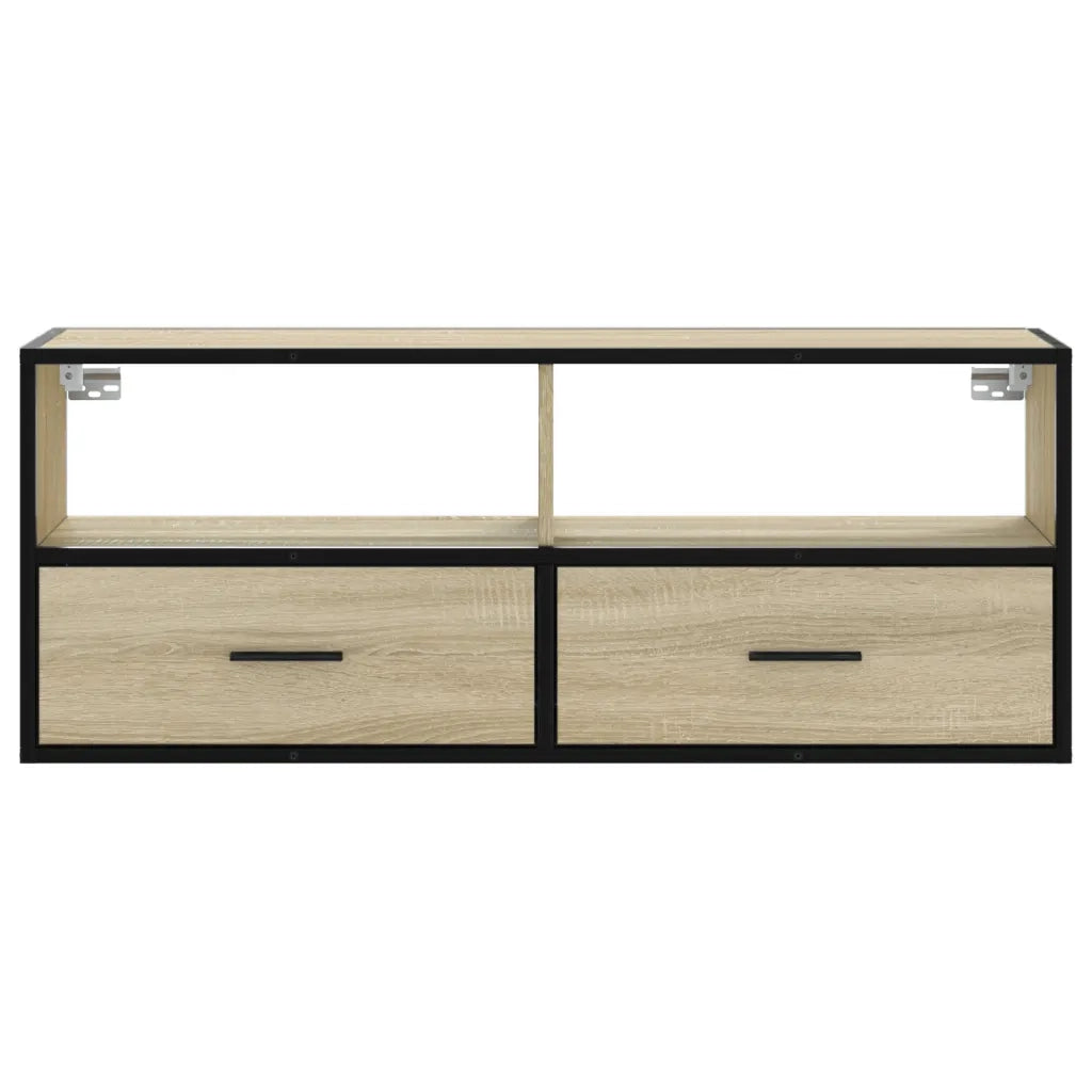 Mobile TV Rovere Sonoma 100x31x39,5cm Legno Multistrato Metallo