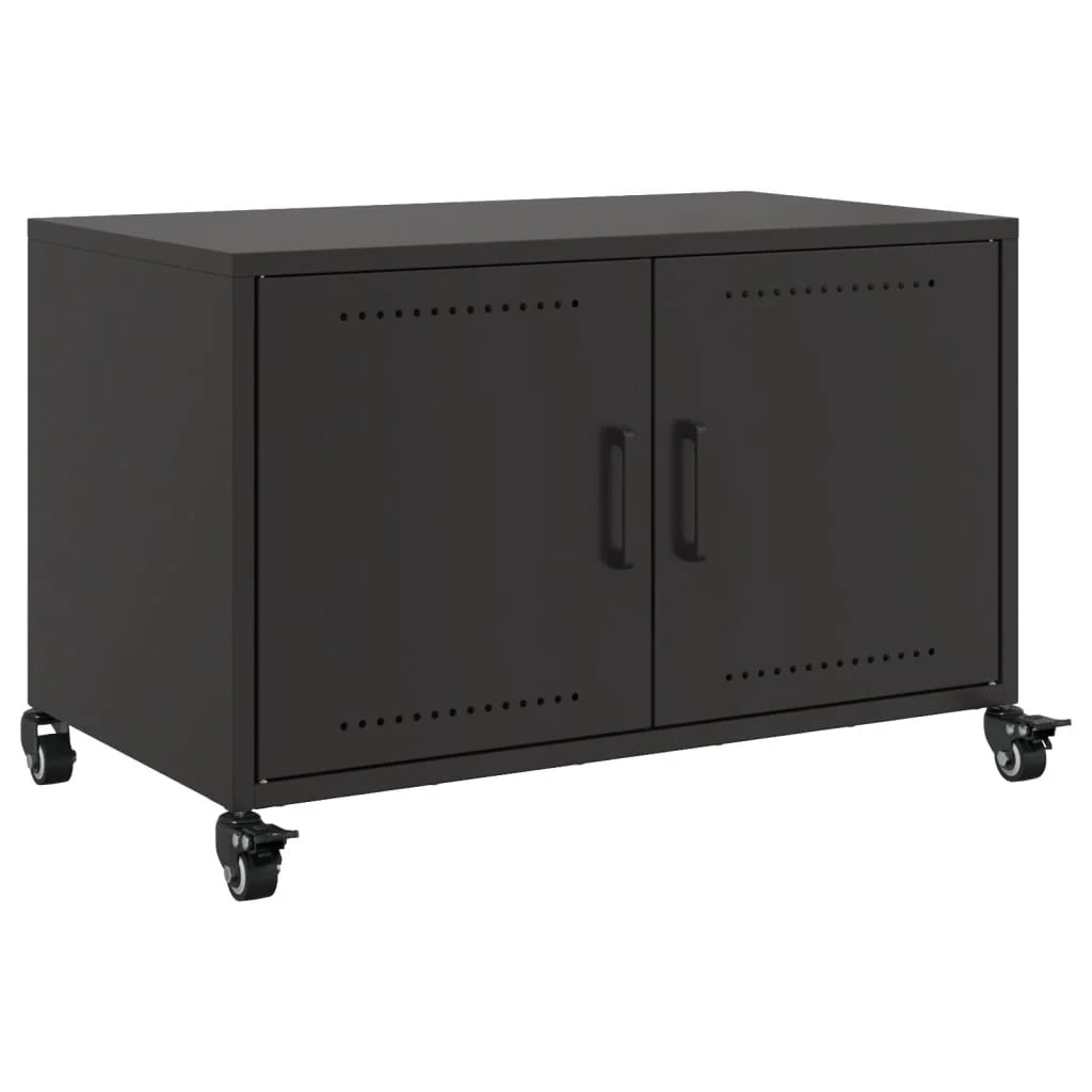 Mobile TV multimediale mensola TV credenza TV adatto per sala da pranzo soggiorno camera da letto 68 x 39 x 43,5 cm acciaio nero 02_0026152