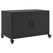Mobile TV multimediale mensola TV credenza TV adatto per sala da pranzo soggiorno camera da letto 68 x 39 x 43,5 cm acciaio nero 02_0026152