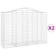 Cesti Gabbioni ad Arco 2 pz 200x50x140/160 cm Ferro Zincato