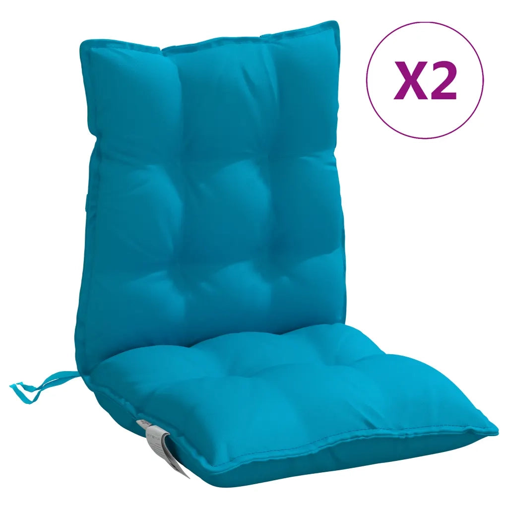 Cuscini Sedia Schienale Basso 2 pz Azzurro in Tessuto Oxford 377683