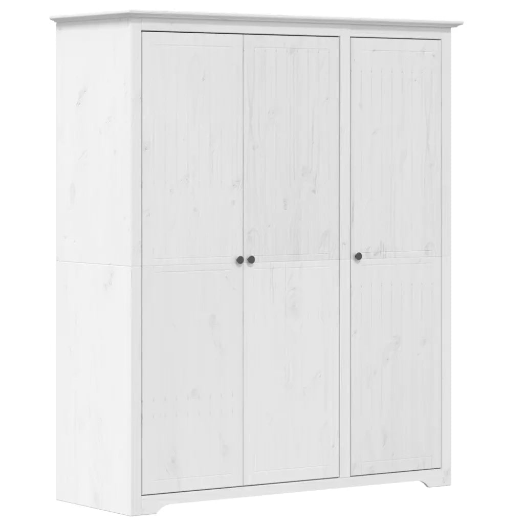 Armadio BODO 146x53,5x173 cm in Legno Massello di Pino Bianco 355062