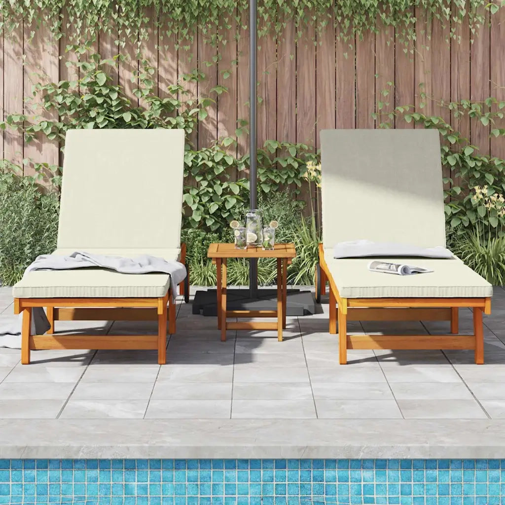 Lettino da sole 3 pcs Marrone Legno di Acacia Massello 3325206