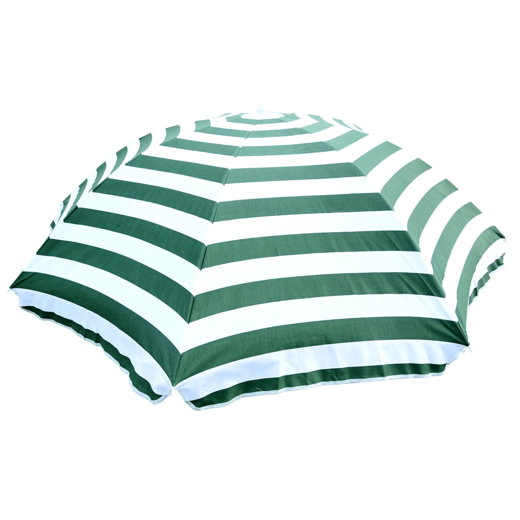 Ombrellone da Giardino Inclinabile ¨C Zephmum ¨C Verde e Bianco, Poliestere, ?180x200 cm