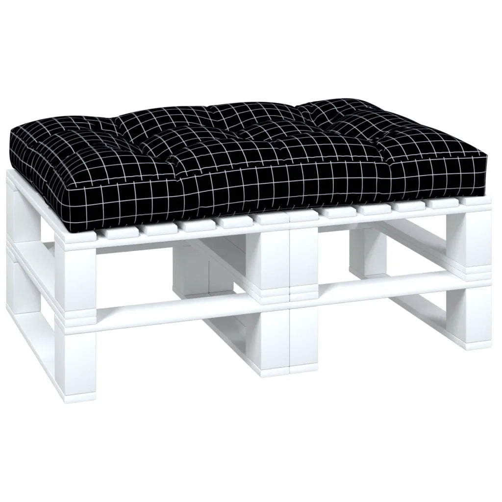 Cuscino per Pallet Motivo a Quadri Nero 120x80x12 cm in Tessuto 360529