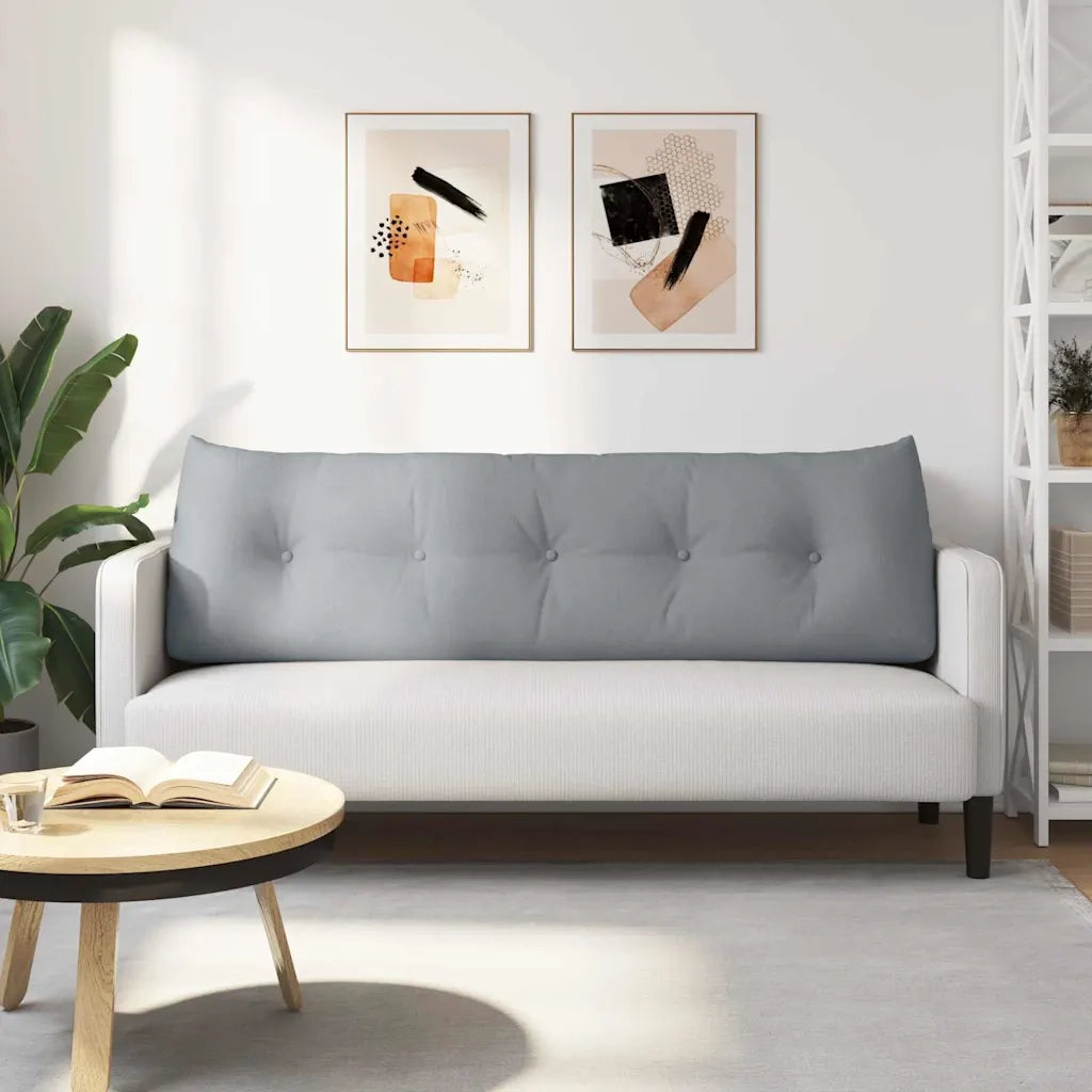 Cuscino per Schiena Grigio chiaro 160 x 24 x 50 cm Tessuto