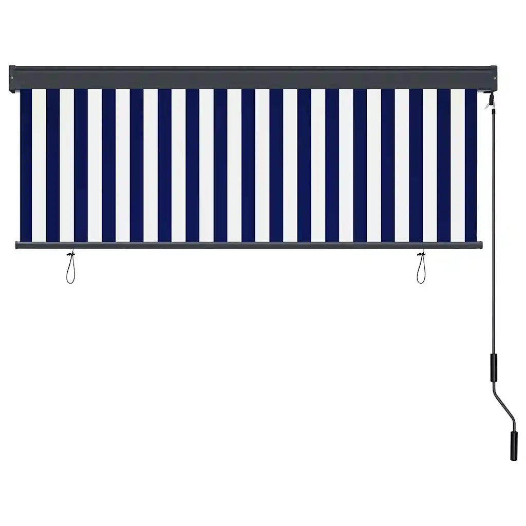vidaXL Tenda a Rullo Esterna Rigato Blu e bianco 180 x 250 cm Tessuto