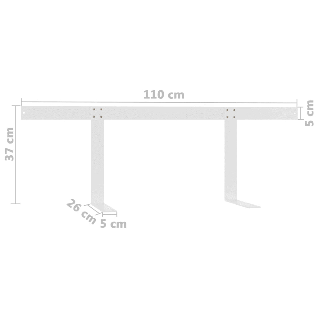 Schienale per Divano a Pallet Bianco 110 cm in Ferro CFW2457157