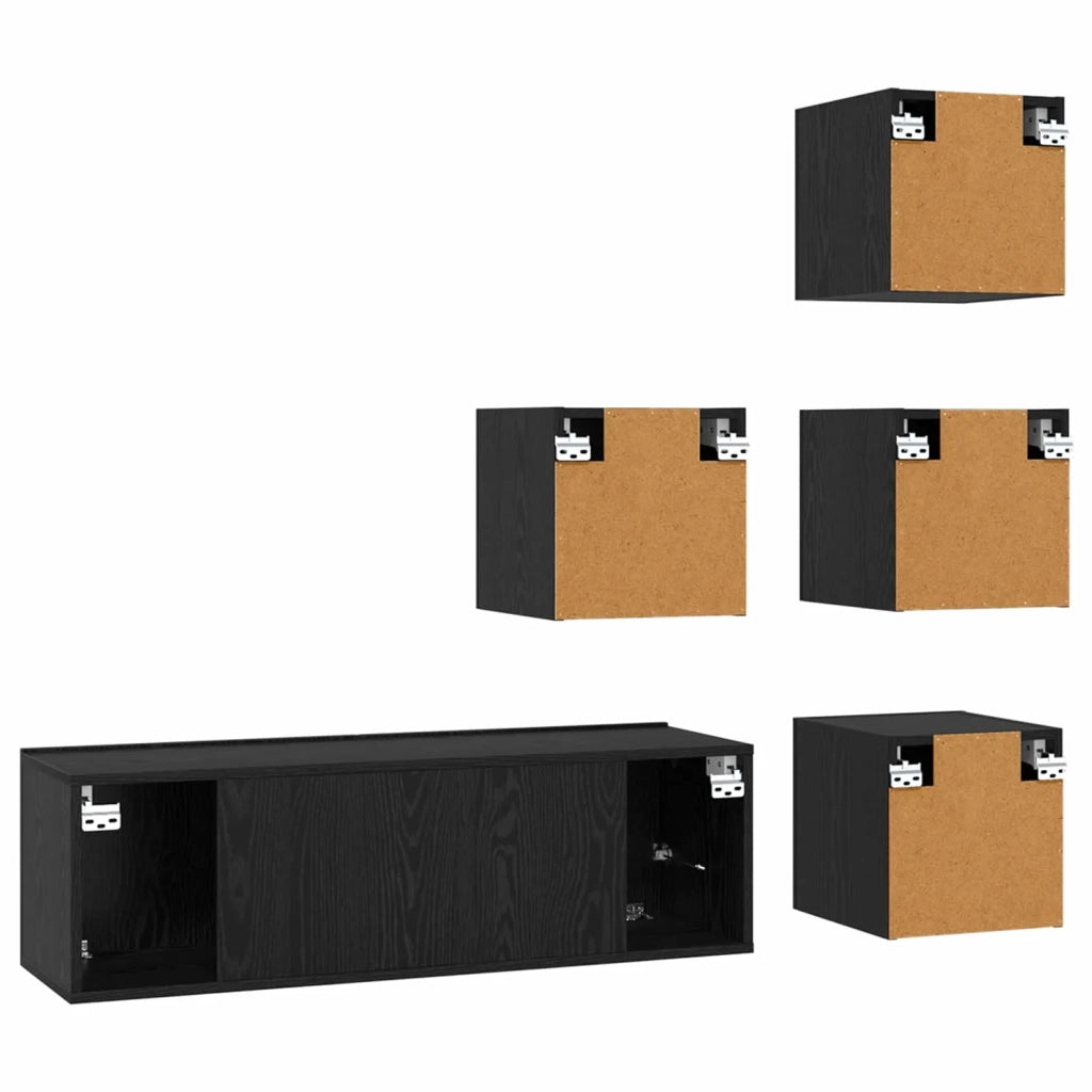 Set mobile TV 5 pcs 100 x 30 x 30 cm Rovere Nero