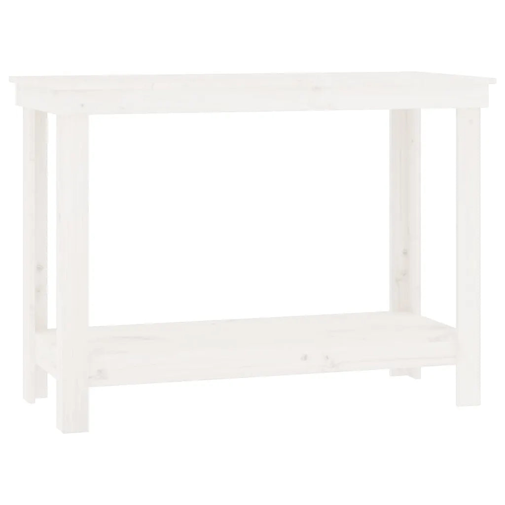 Banco da Lavoro Bianco 110x50x80 cm in Legno Massello di Pino 822502