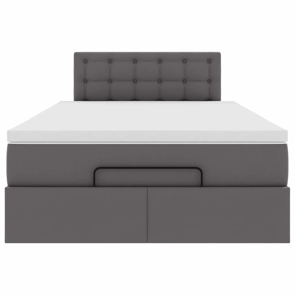 vidaXL Pouf Letto con Materassi e LED Grigio 120x190 cm Similpelle
