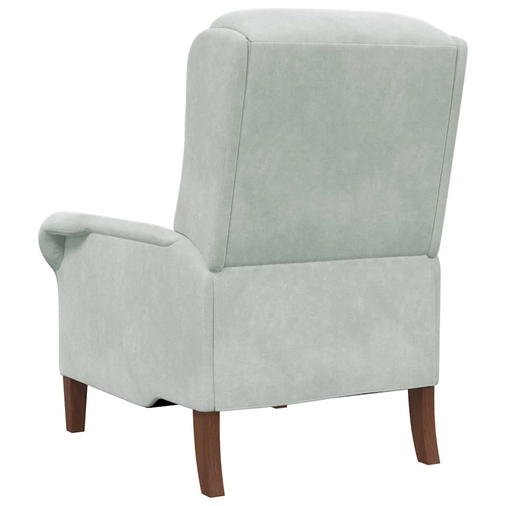Poltrona-Divano Sedia-Poltroncina Grigio chiaro Velluto 266295