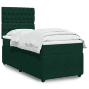 Giroletto a Molle con Materasso Verde Scuro 100x200 cm Velluto 3292271