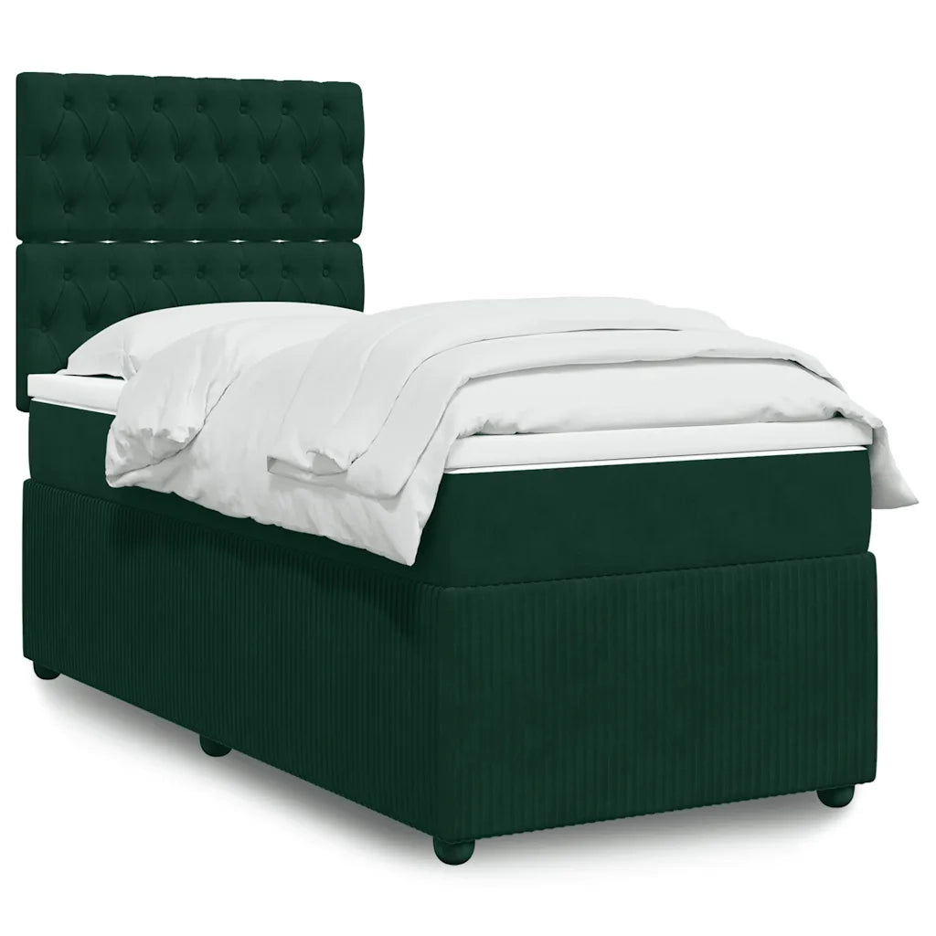 Giroletto a Molle con Materasso Verde Scuro 100x200 cm Velluto 3292271