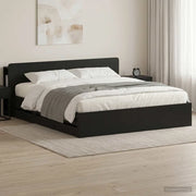 Telaio del letto con storage con testiera Nero 200 x 200 cm 3433985