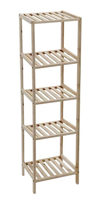 MOBILETTO IN LEGNO CON 5 MENSOLE 35X30XH130 CM COLORE NATURALE